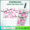 Cherry Blossom Starbucks Cup SVG, Starbucks Cold Cup Full Wrap SVG