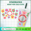 Smile Face Flower Starbucks Cup SVG, Starbucks Cold Cup Full Wrap SVG