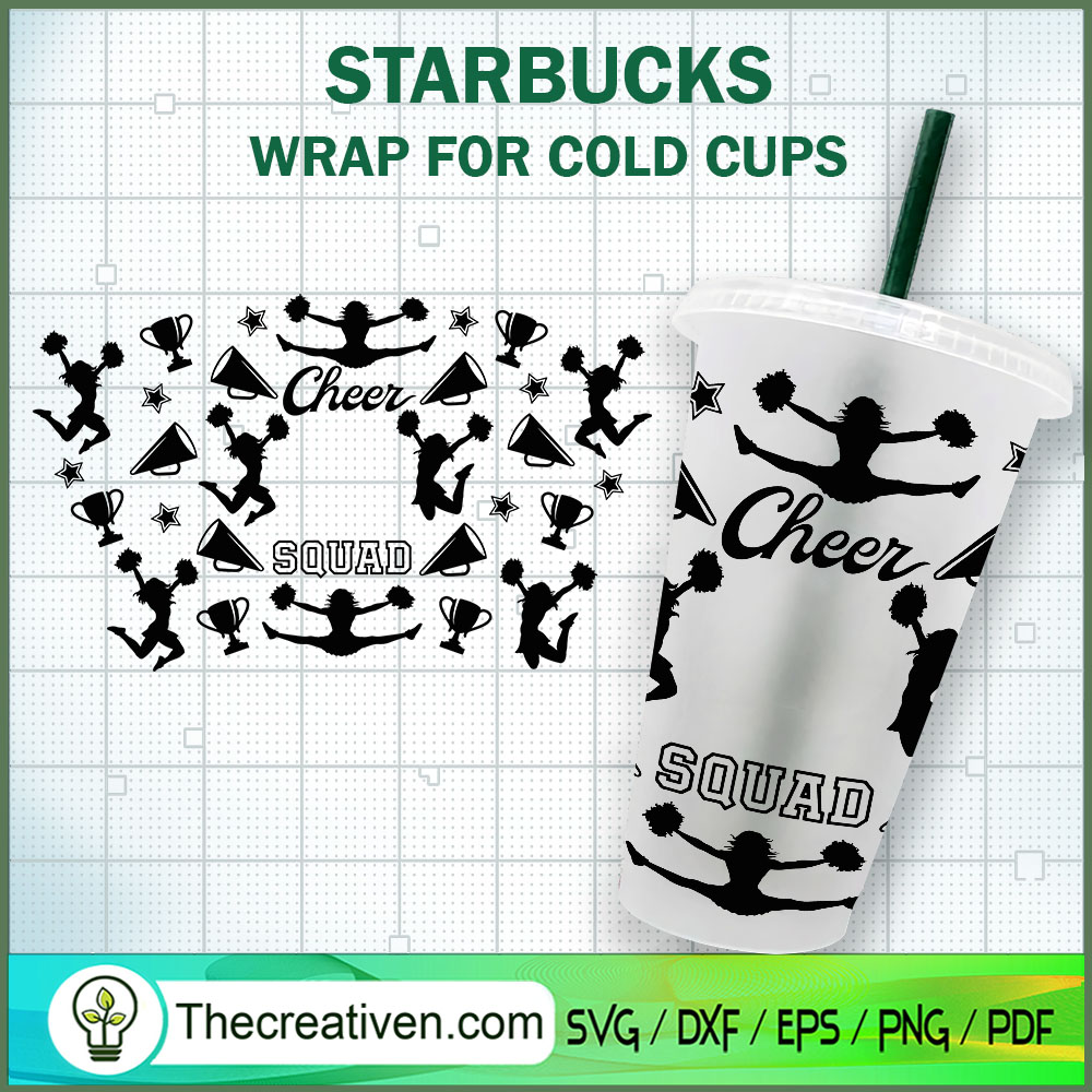 Cheer Squad Starbucks Cup SVG, Starbucks Cold Cup Full Wrap SVG 1 Cheer Squad Starbucks Cup SVG, Starbucks Cold Cup Full Wrap SVG