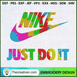 Nike Just Do It Colorful Emb Embroidery Design