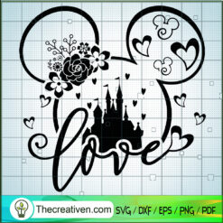 Love Floral Mickey SVG, Disney Mickey SVG, Walt Disney SVG