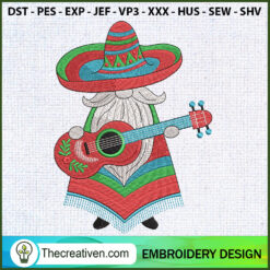 Gnomies Love Music Embroider Embroidery Design