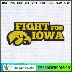 Fight For Iowa Logo Letter E Embroidery Design