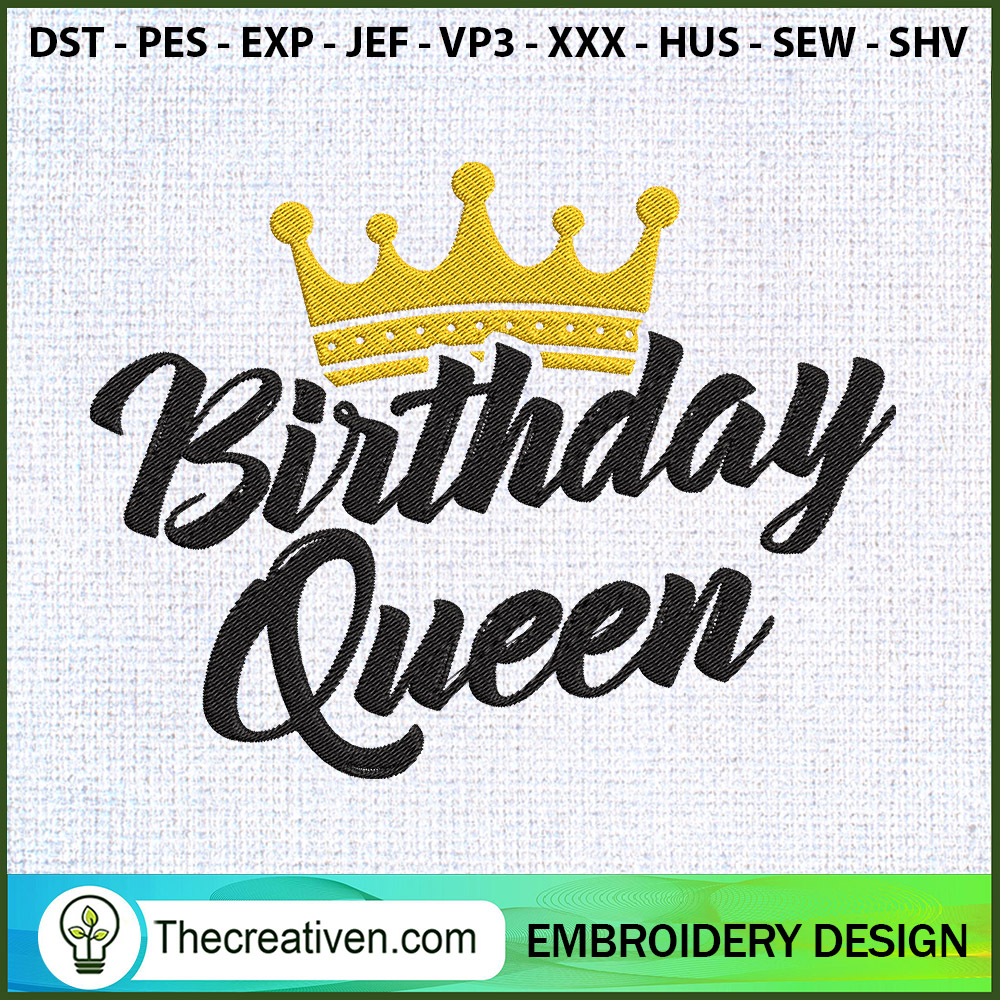 Birthday Queen Embroidery Designs Embroidery Design – Digital Download 1 Birthday Queen Embroidery Designs Embroidery Design – Digital Download