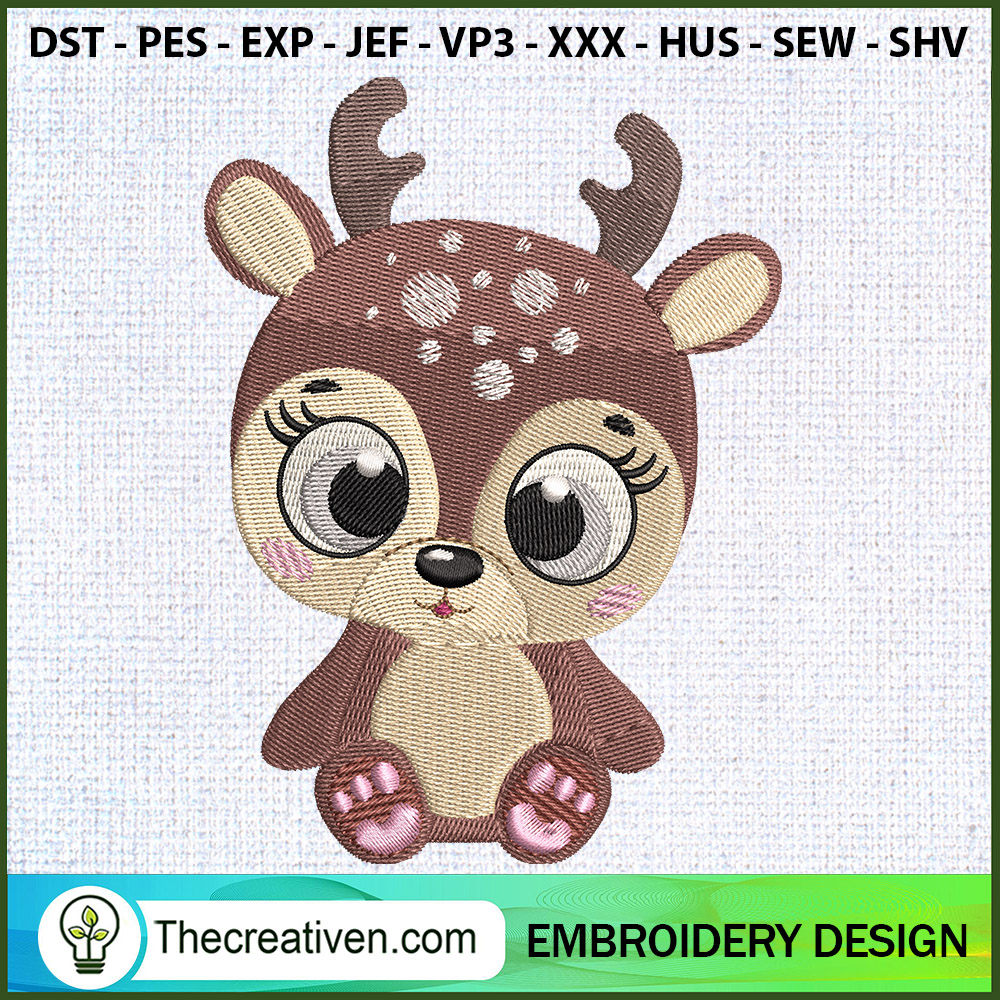 Baby Deer With Cute Eyes Emb Embroidery Design 1 Baby Deer With Cute Eyes Emb Embroidery Design