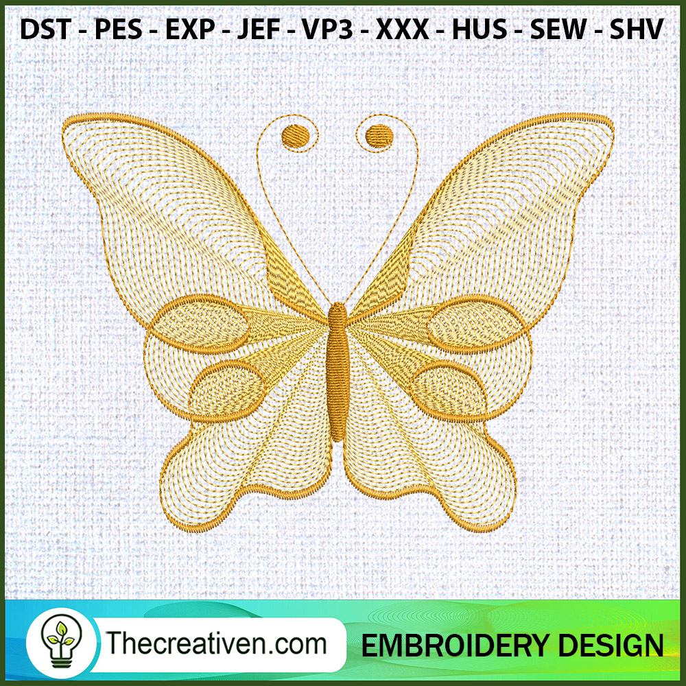Delicate Butterfly Embroider Embroidery Design 1 Delicate Butterfly Embroider Embroidery Design