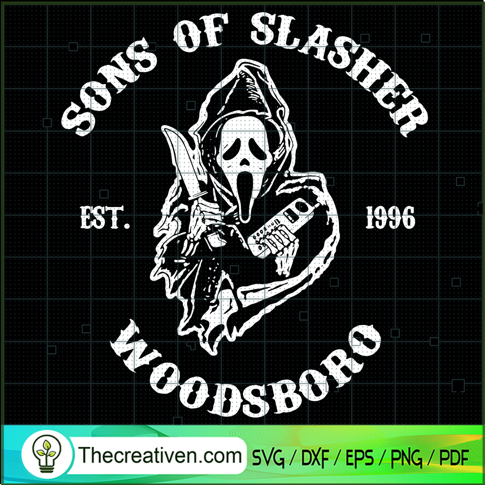 Sons Of Slasher Woodsboro SVG Cut File for Cricut & Silhouette 1 Sons Of Slasher Woodsboro SVG Cut File for Cricut & Silhouette