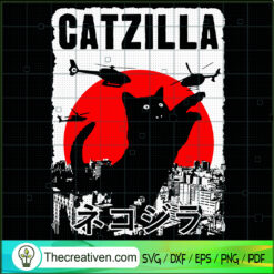Funny Catzilla SVG, Godzilla SVG, Catzilla Attack SVG