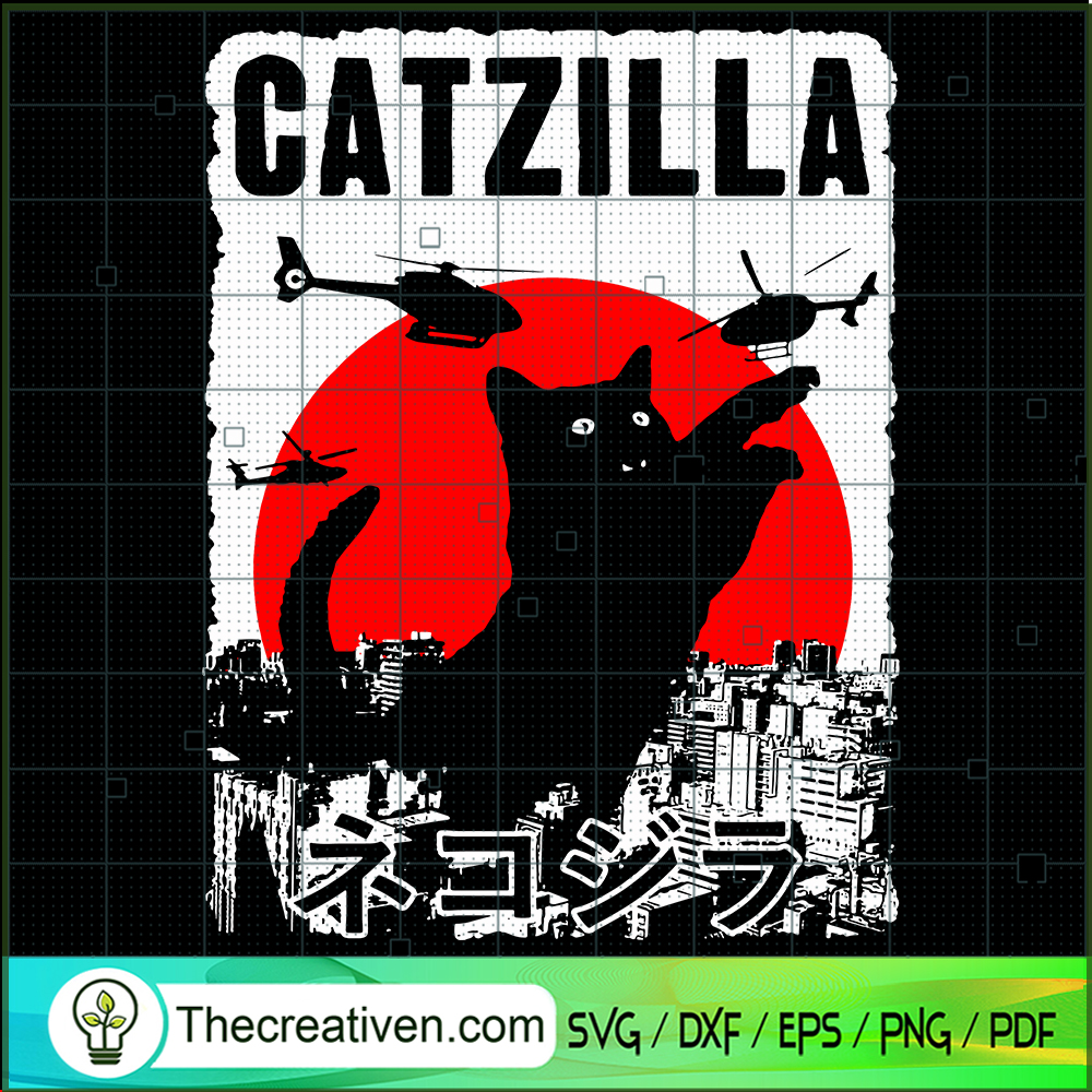 Funny Catzilla SVG, Godzilla SVG, Catzilla Attack SVG 1 Funny Catzilla SVG, Godzilla SVG, Catzilla Attack SVG