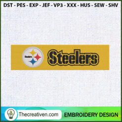 Logo Banner Pittsburgh Steel Embroidery Design