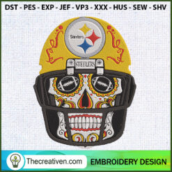 Pittsburgh Steelers Skull Pl Embroidery Design