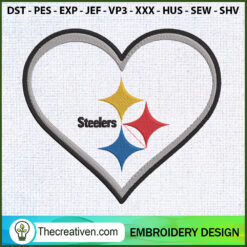 Pittsburgh Steelers Heart Em Embroidery Design