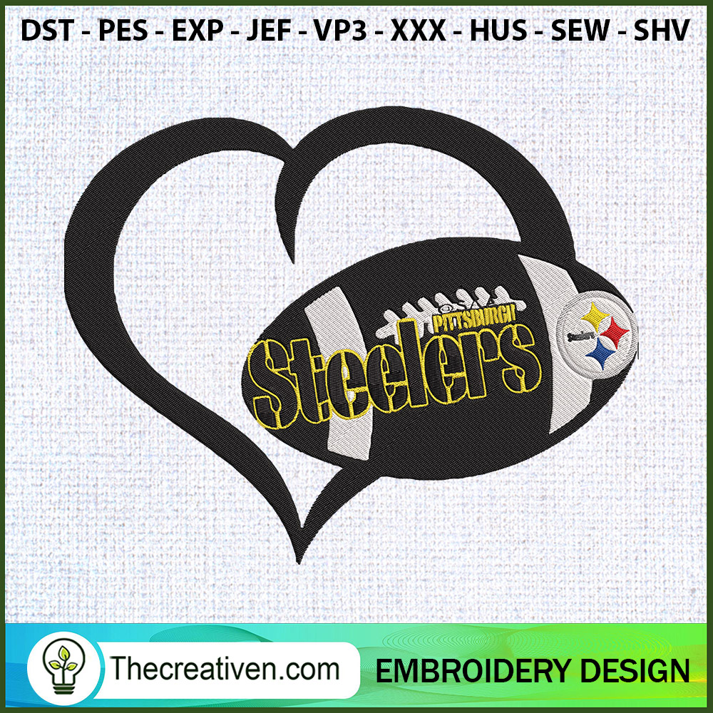 Steelers Heart Love Embroide Embroidery Design 1 Steelers Heart Love Embroide Embroidery Design