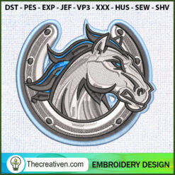 Horse Head in Horseshoe Embr Embroidery Design