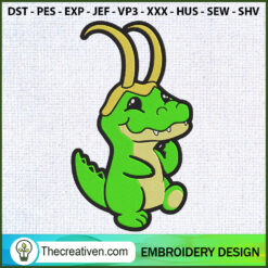 Loki Crocodile Embroidery Designs Embroidery Design – Digital Download