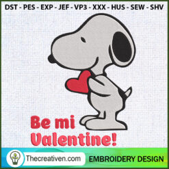 Be Mi Valentine Snoopy Embro Embroidery Design
