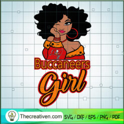 Buccaneers Girl SVG, Black Girl SVG, Sports Girl SVG