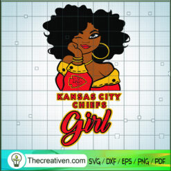 Kansas City Chiefs Girl SVG, Black Girl SVG, Sports Girl SVG