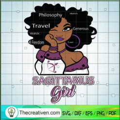 Sagittarius Girl SVG, Birthday Girl SVG, Zodiac Girl SVG