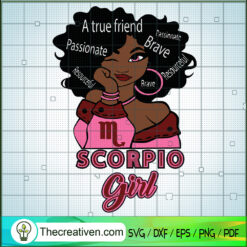 Scorpio Girl SVG, Birthday Girl SVG, Zodiac Girl SVG