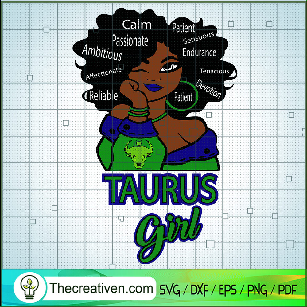 Taurus Girl SVG, Birthday Girl SVG, Black Zodiac Girl SVG 1 Taurus Girl SVG, Birthday Girl SVG, Black Zodiac Girl SVG
