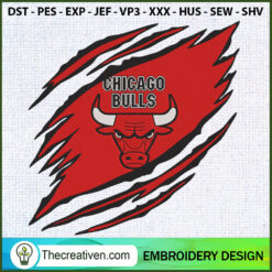 Chicago Bulls Claws Logo NBA Embroidery Design