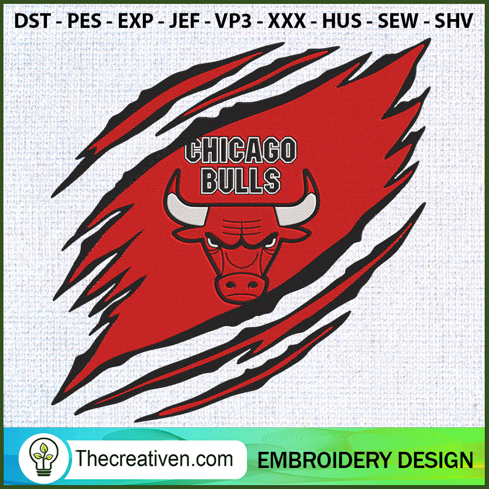 Chicago Bulls Claws Logo NBA Embroidery Design 1 Chicago Bulls Claws Logo NBA Embroidery Design