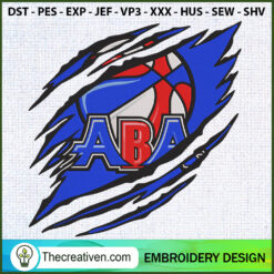 American Basketball Associat Embroidery Design