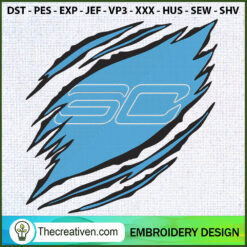 Stephen Curry Claws Logo NBA Embroidery Design