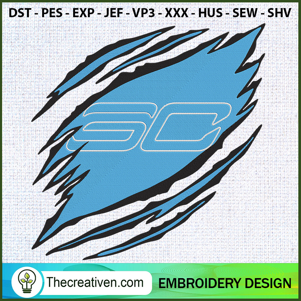 Stephen Curry Claws Logo NBA Embroidery Design 1 Stephen Curry Claws Logo NBA Embroidery Design