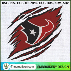 Houston Texans Claws Logo NF Embroidery Design