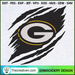 Green Bay Packers Claws Logo Embroidery Design