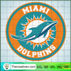 Miami Dolphins Colorful Logo SVG, Miami Dolphins SVG, NFL SVG