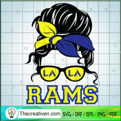 Messy Bun Team Rams SVG,Football Teams SVG, American Football SVG