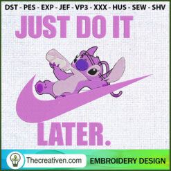 Just Do It Later Nike Angel  Embroidery Design
