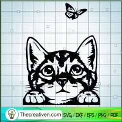Cat And Butterfly SVG, Cat SVG, Pet Lover SVG