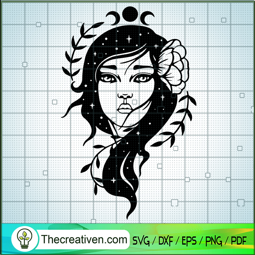 Mystic Girl SVG, Girl Art SVG, Girl SVG 1 Mystic Girl SVG, Girl Art SVG, Girl SVG