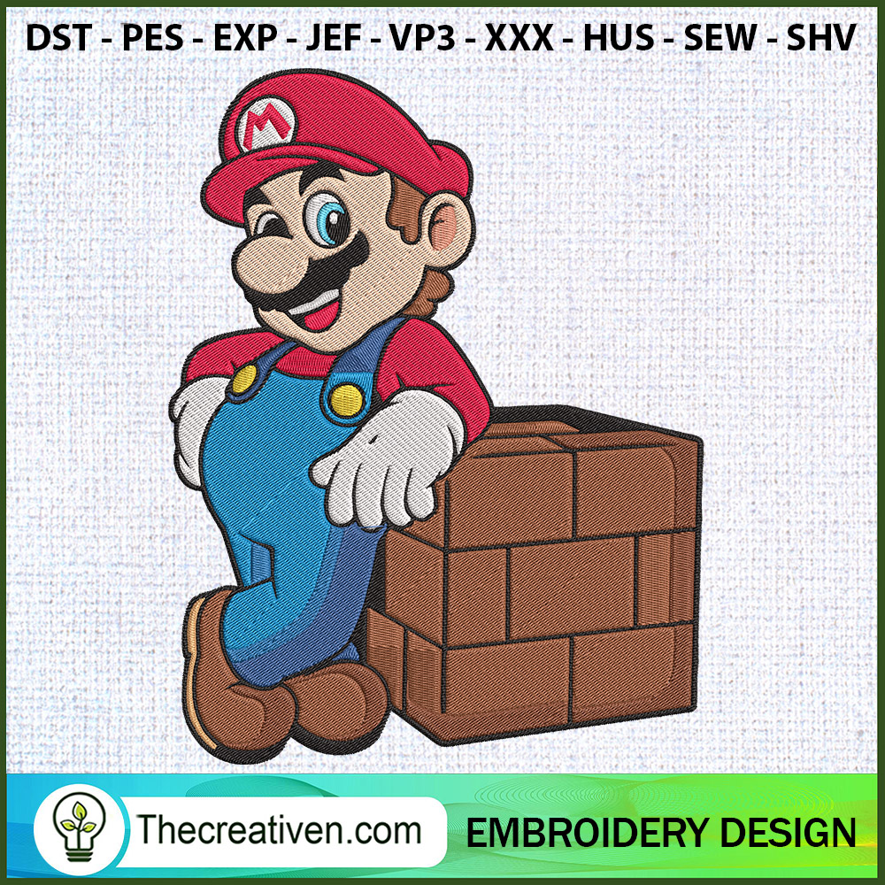 Super Mario Tanooki Embroide Embroidery Design 1 Super Mario Tanooki Embroide Embroidery Design