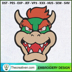 Bowser Head Embroidery Designs Embroidery Design – Digital Download