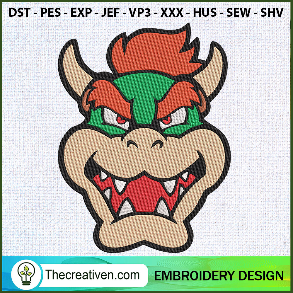 Bowser Head Embroidery Designs Embroidery Design – Digital Download 1 Bowser Head Embroidery Designs Embroidery Design – Digital Download