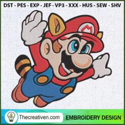 Super Mario Tanooki Fly Embr Embroidery Design