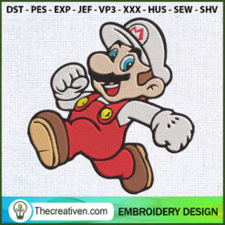 Mario White Embroidery Designs Embroidery Design – Digital Download