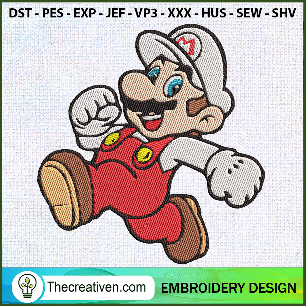 Mario White Embroidery Designs Embroidery Design – Digital Download 1 Mario White Embroidery Designs Embroidery Design – Digital Download