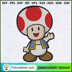 Toad Mario Embroidery Designs Embroidery Design – Digital Download