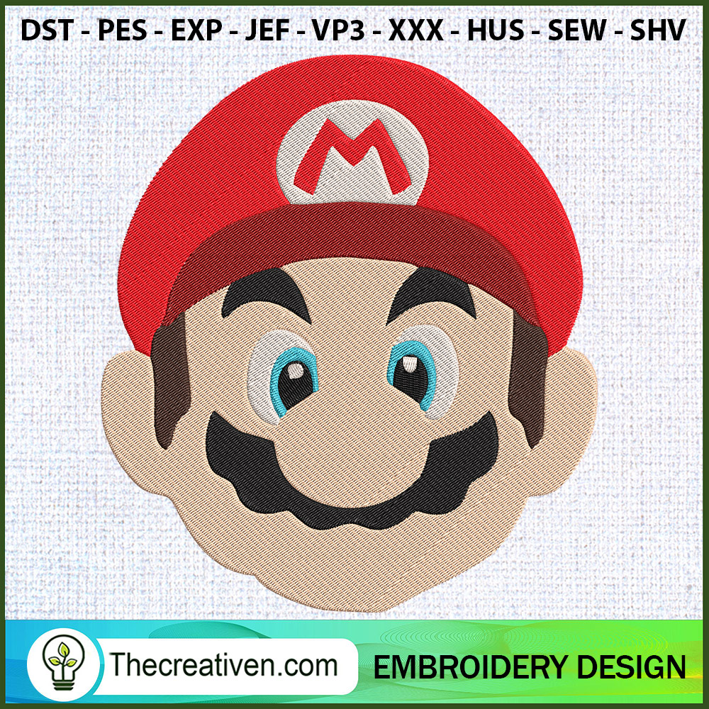 Super Mario Head Embroidery Embroidery Design 1 Super Mario Head Embroidery Embroidery Design