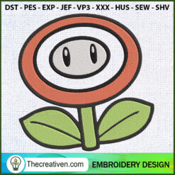Retro Flower Mario Embroider Embroidery Design