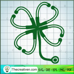 Nurse St.Patrick's Day SVG, Stethoscope SVG, Shamrock Stethoscope SVG