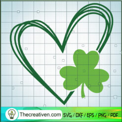 Saint Patrick's Day Heart SVG, Lucky Clover SVG, St.Patrick's Day SVG