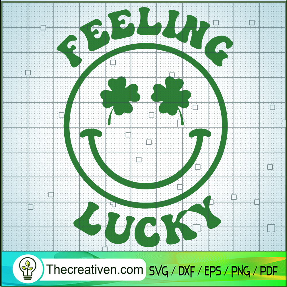 Feeling Lucky SVG, St Patricks Smiley Lucky SVG, St Patrick's Day SVG 1 Feeling Lucky SVG, St Patricks Smiley Lucky SVG, St Patrick's Day SVG