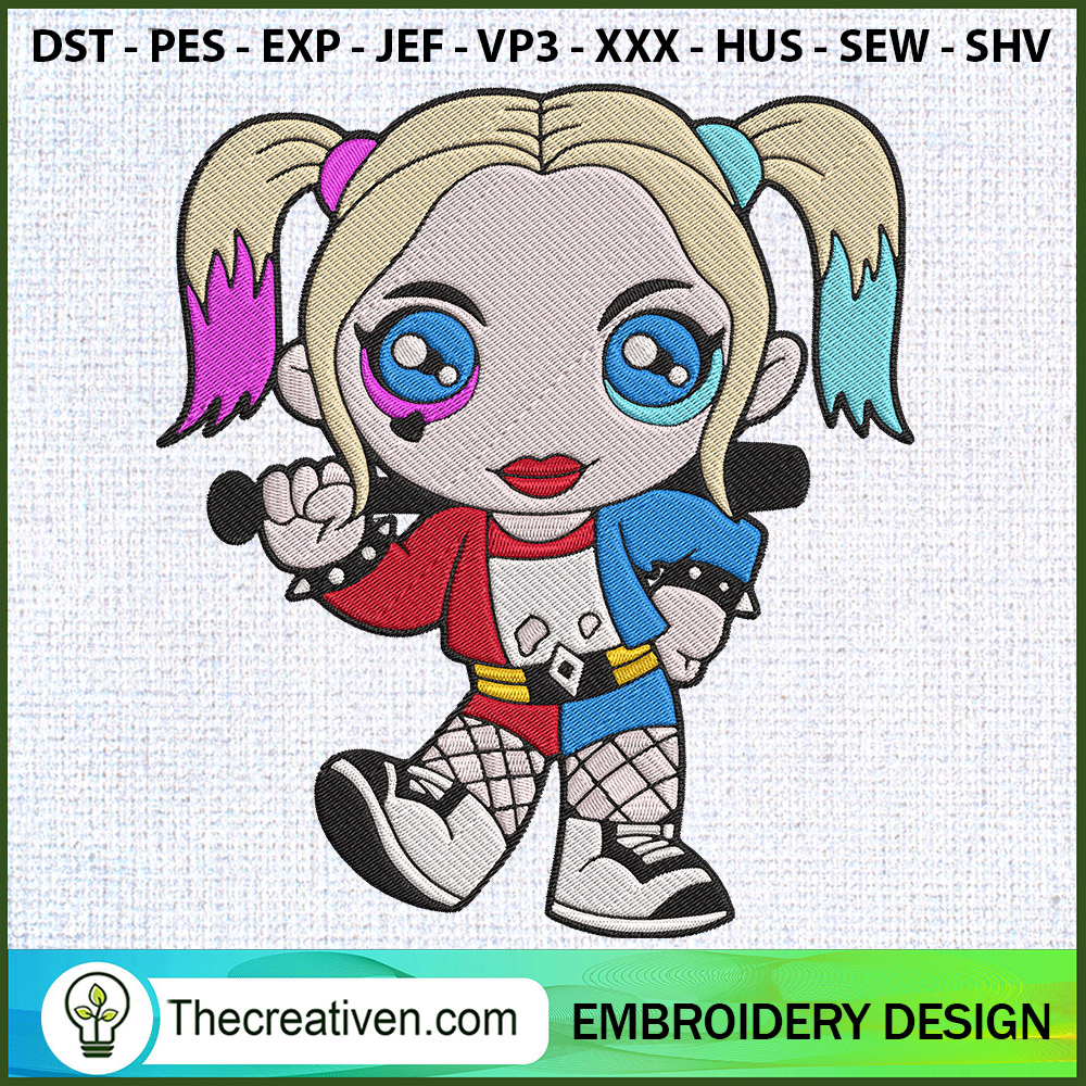 Baby Harley Quinn Embroidery Embroidery Design 1 Baby Harley Quinn Embroidery Embroidery Design